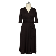 Load image into Gallery viewer, Margaret Dress - Black with Red Pin Dots